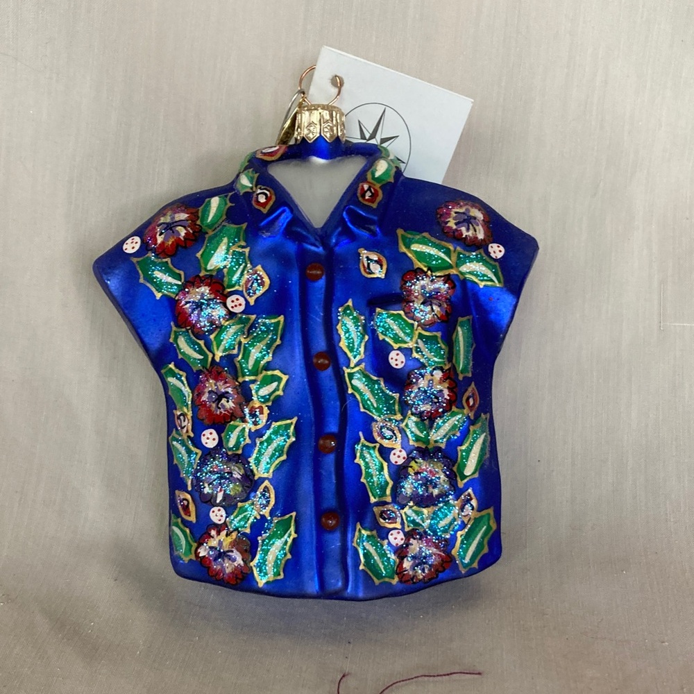 Radko Ornament 2000 Hawaiian Shirt Tiki Christmas # 00-340-0